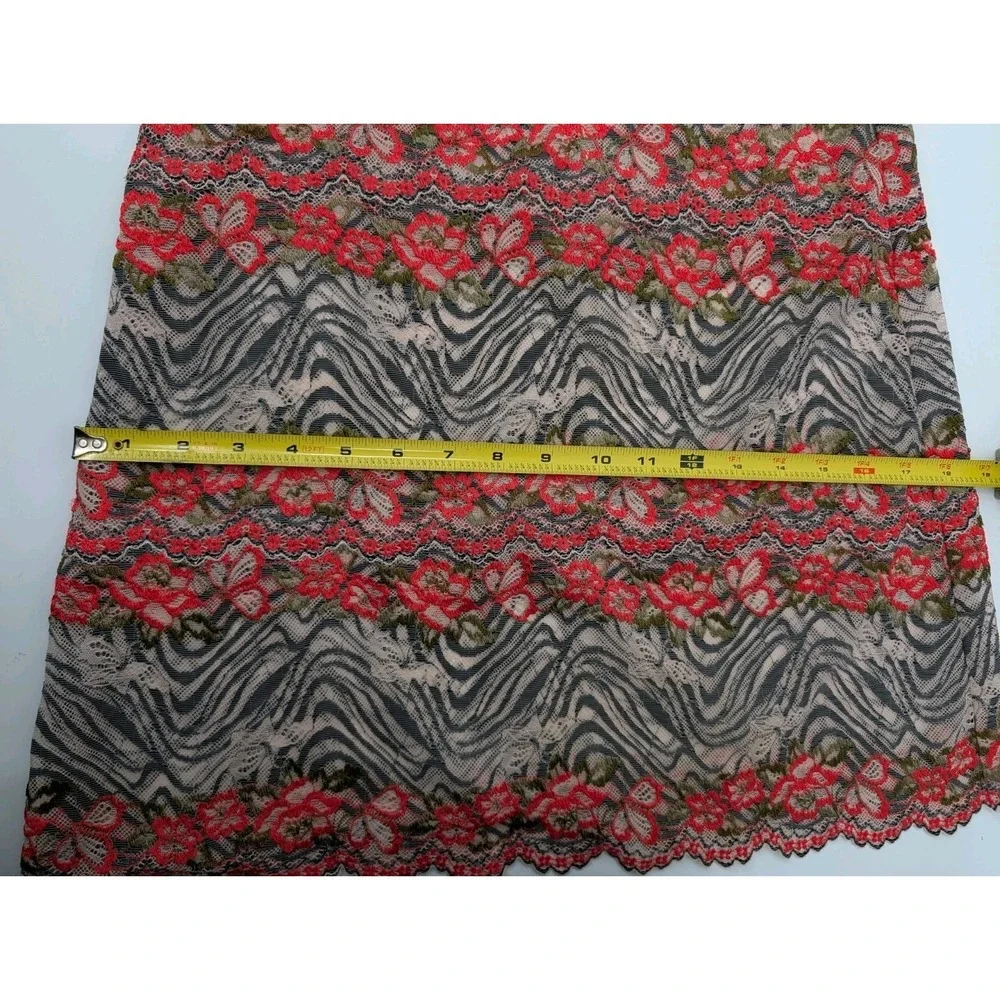 Josie Natori Floral Zebra Sheer Slip Dress Mini Stretch Size‎ S Festival Party